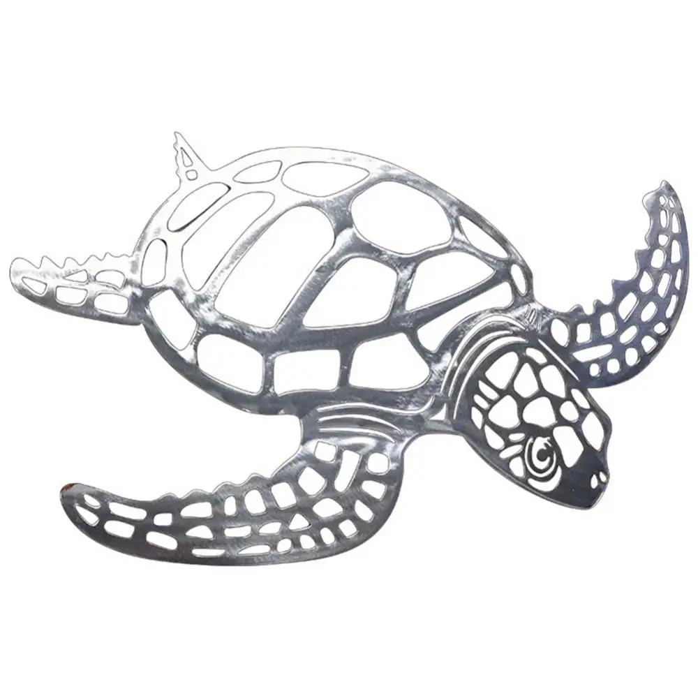 

Metal Sea Turtle Ornament Beach Theme Decor Wall Art Decorations Wall Hanging Turtle Ornament for Indoor Livingroom Metal gass