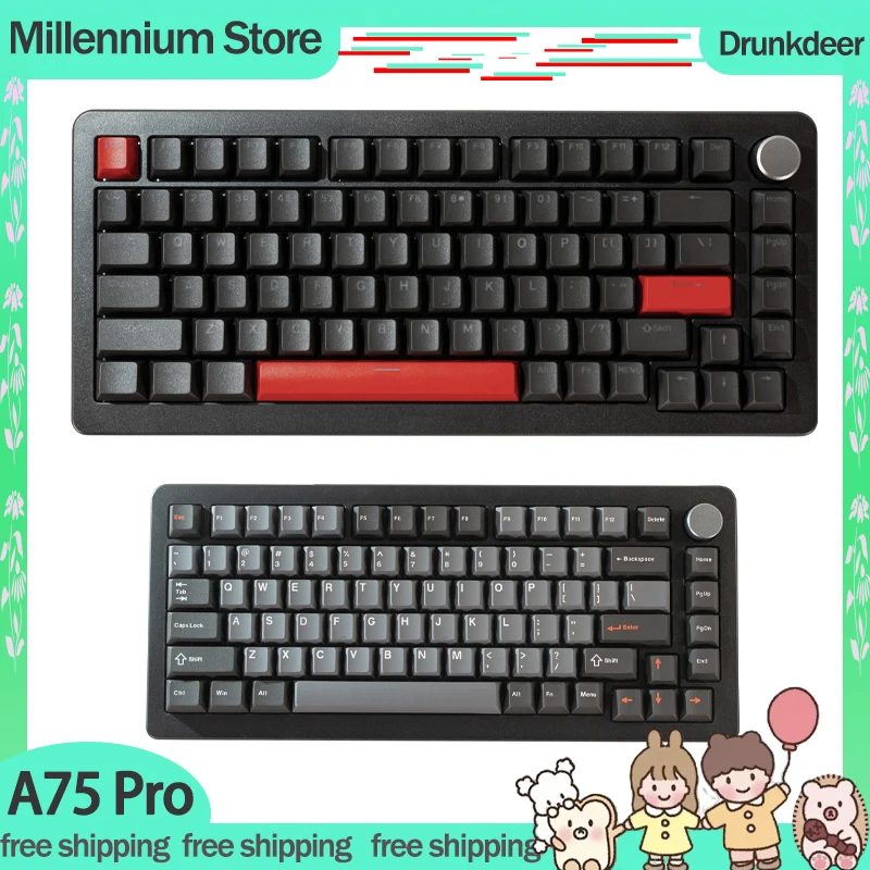 

Drunkdeer A75 Pro Mechanical Keyboards Magnetic Switch Rgb Backlight Wired Hot Swap Keyboard Quick Trigger Office Gamer Keyboard