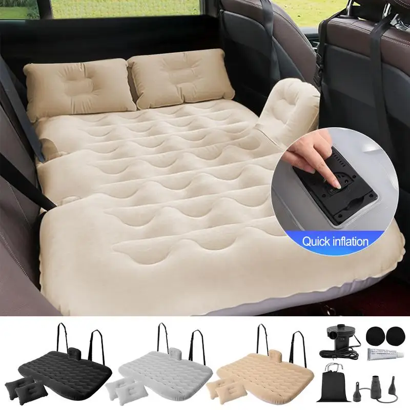 

Car Inflatable Bed With Air Pump Automobile Air Mattress Travel Camping Portable Air Bed Back Seat Mat For Vehicles