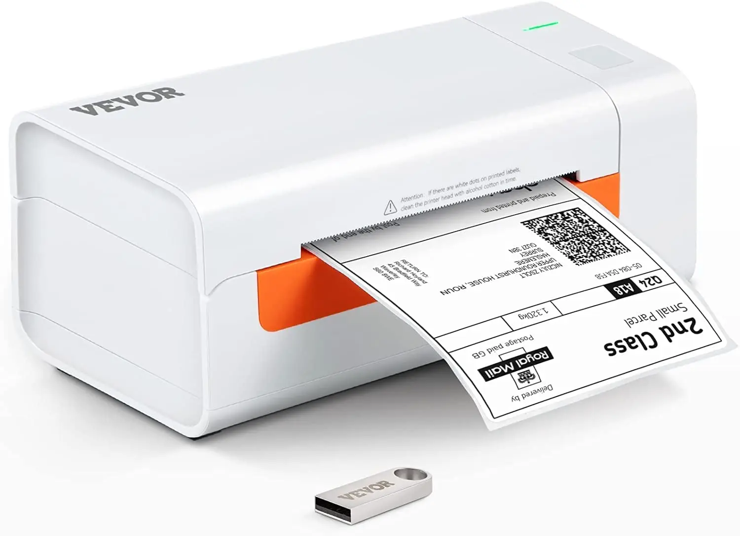 

VEVOR New Label Printer 200x79x83mm Thermal Printer 150mm/s 203dpi USB Label Maker Sticker Shipping Barcode Printer