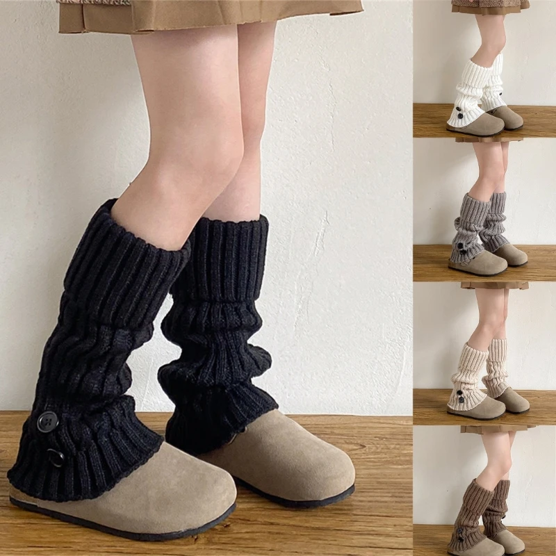 Knitted Leg Cover Socks Stockings for Girls 3-13 Year Autumn Winter Retro Loose