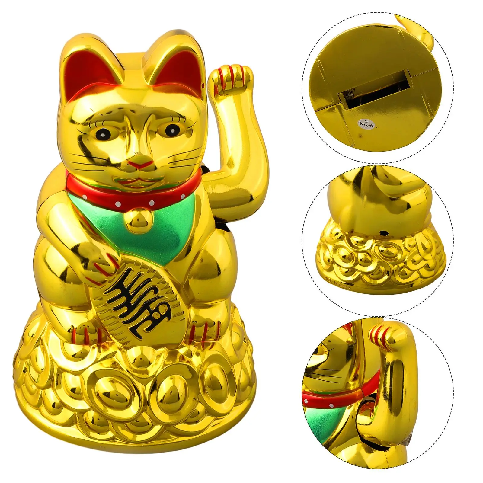 Glückliche Katze, winkender Handbarren, der Maneki Neko Glück winkt, 11,4–6,5 cm, Heimbüro, Auto, Dekoration, Heimdekoration, Geburtstagsgeschenke – Detail 7
