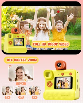 Gofunly Kids Digtial Camera Toy 1080P HD Instant Print Camera 180° Rotation Len Camera Gift For Girls Boys 5