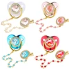 All Zircon Baby Pacifier Crystal Beads Chain Clips with Cover Newborn Boys Girls Silicone Pacifiers Holder Infant Shower Gifts 1