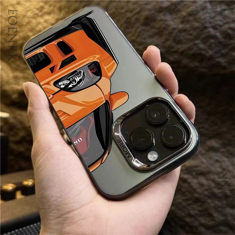 Stylish Car Print Anti-Drop Silver Phone Case