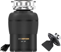 Disposal 3/4 HP for Kitchen sink Quiet with Stopper Power Cord, Easy install, Continuous Feed Food Waste Disposer Stainless Stee 1