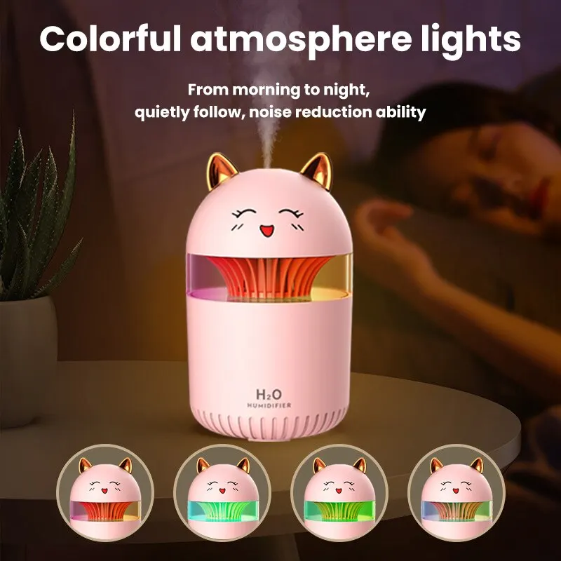 Car Humidifier Air Purifier Atomization Aromatherapy Sprayer Car Ambient Light Black Technology Oxygen Bar Small