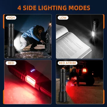 Rechargeable Led Flashlights Super Bright Flashlight 7 Modes with COB Work Light Powerful Handheld Flash Light for Home, Camping 5