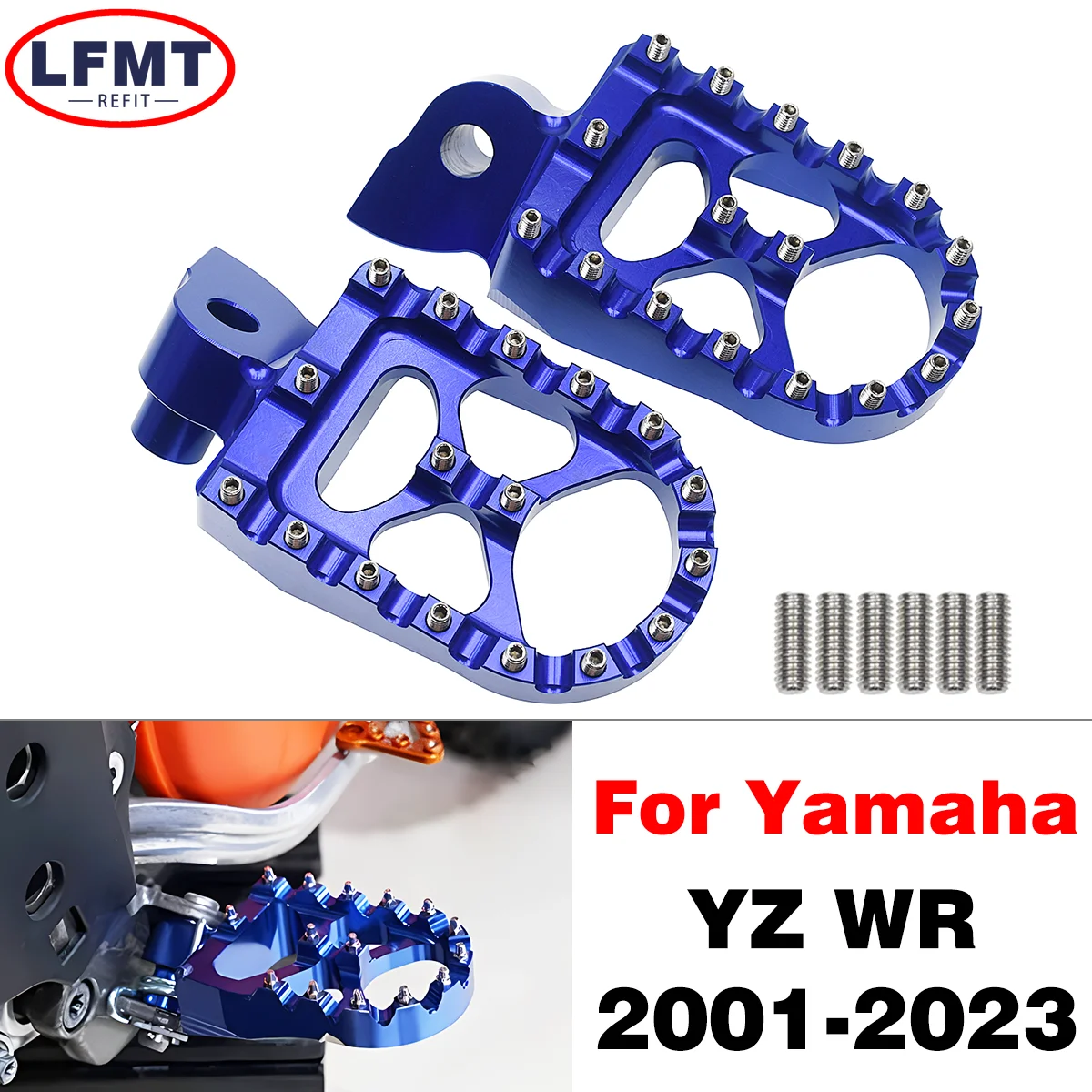 Motorcycle Footrests Motorcycle Foot Pedals Motorcycle CNC Foot pegs Foot Rests Pedals Yamaha YZ65 YZ85 YZ125 YZ250 YZ250F YZ450F YZ125X 250X YZ250FX 450FX WR250F 450F