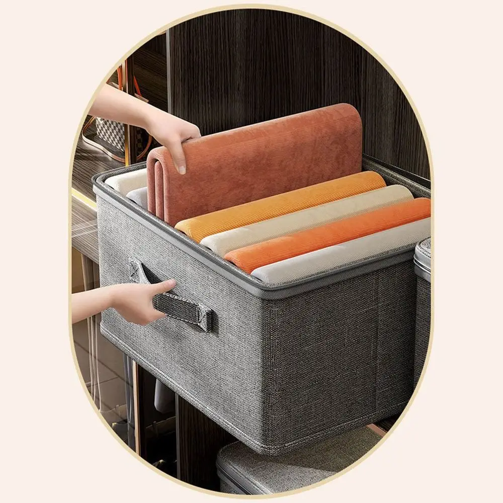New Grey Clothing Storage Box With Dust Cover Box Home -