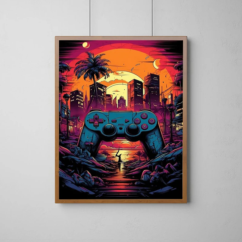 

Posters for Wall Decoration Painting on Canvas Colorful Game Controller Luxury Home Decor Poster Decorative Paintings Room Art