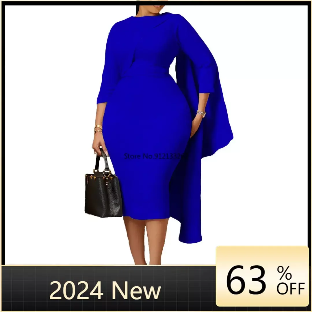 

African Dresses For Women Spring Autumn Africa Clothing Long Sleeve Dress Sexy O-Neck Perspective Slim Dress Office Lady Party