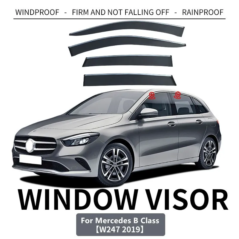 For Mercedes-Benz B Class W245 W246 W247 Window Visor Sun Awning Rain Shelter Deflector Guards Weather Shield Car Accessories