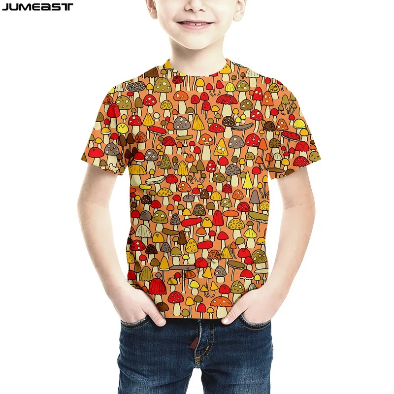 

Jumeast Y2k Men Women 3D Printed Children T-Shirt Wild Mushroom Camouflage Short Sleeve Kids T Shirt Sport Pullover Tops Tees