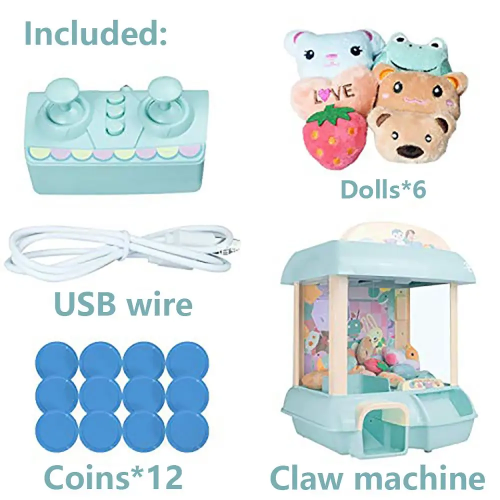 Doll Machine Coin Operated 15 Style Mini Claw Catch Toy