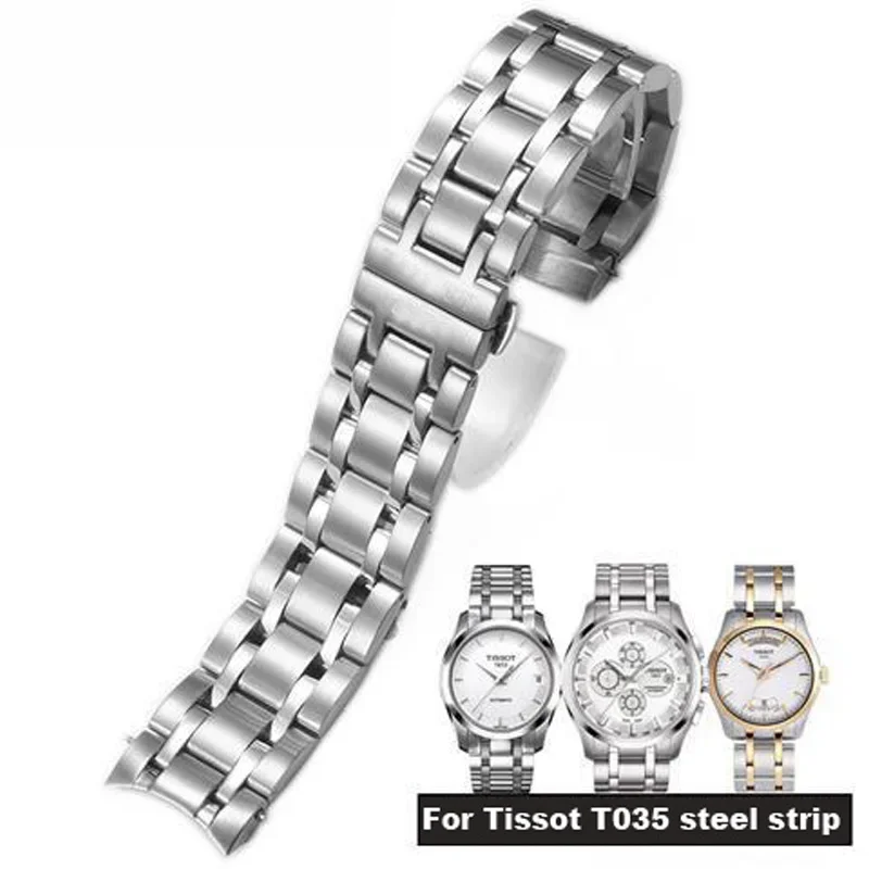 

Высококачественная цепочка для часов Tissot 1853 Couturier T035, стальной ремень T035627, мужские и женские оригинальные аксессуары для часов, цепочка 22 мм