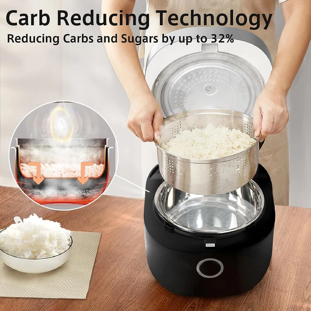 Rice Cooker Large 8 Cup, Stainless Steel Inner Pot Steamer, YOKEKON Low  Carb Rice Maker, 24H Delay Timer and Auto Keep Warm - AliExpress