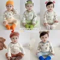 2024 Korean Ins Kids Loungewear Outfit Set Cotton Autumn Pants Boys Girls Pajamas Baby Winter Indoor Clothes 0 To 24 Months 3