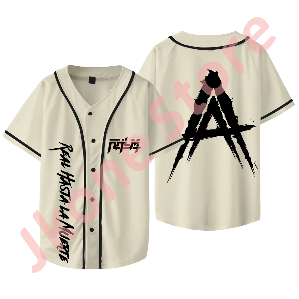 Anuel AA RHLM Baseball Jacket Real Hasta la Muerte Merch Jersey Summer Women Men Fashion Casual Short Sleeve Tee 4