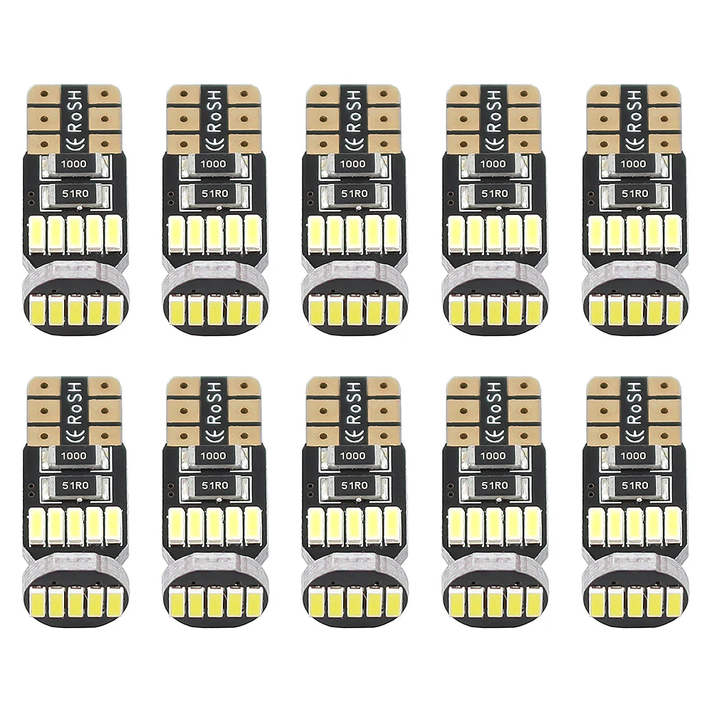 Светодиодная лампа T10 Canbus без ошибок белая 4014 15-SMD Автомобильная габаритная карта