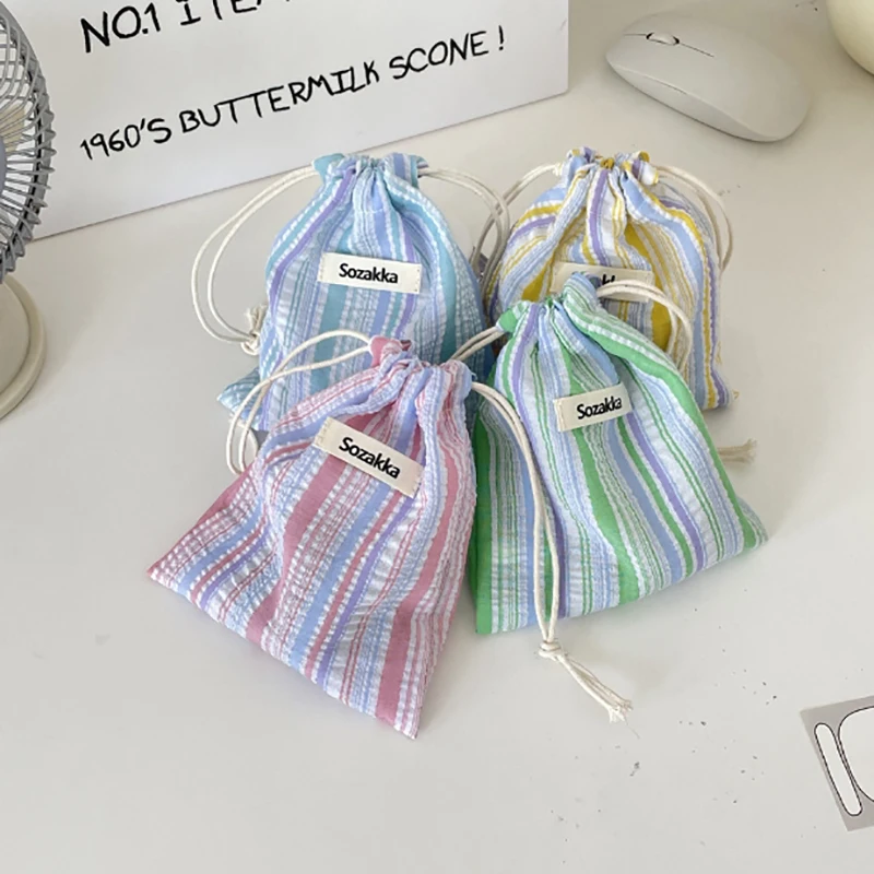 Makeup Accessories Drawstring Storage Bag Canvas Bags For Candy Gift Package Pouch Reusable Home Sundries Organize 2