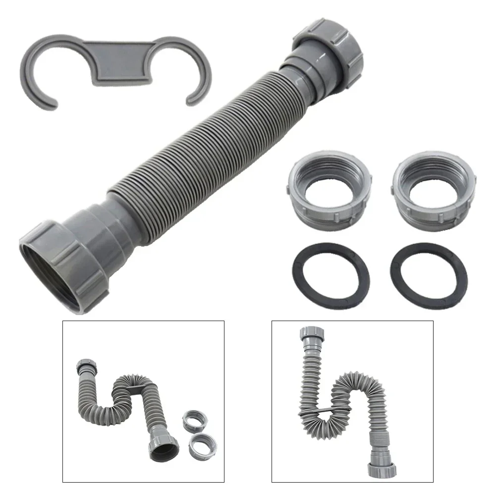 Double-Headed Pipe Sink Drain Pipe Bath Basin Drainer With 45mm Inlet Diameter Drainage Fittings Sink And Drainage