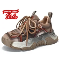 5cm Pigskin Genuine Leather Synthetic Women Spring Platform Wedge Mixed Color Comfy Shoes Autumn Loafer Chunky Sneaker Vulcanize 1