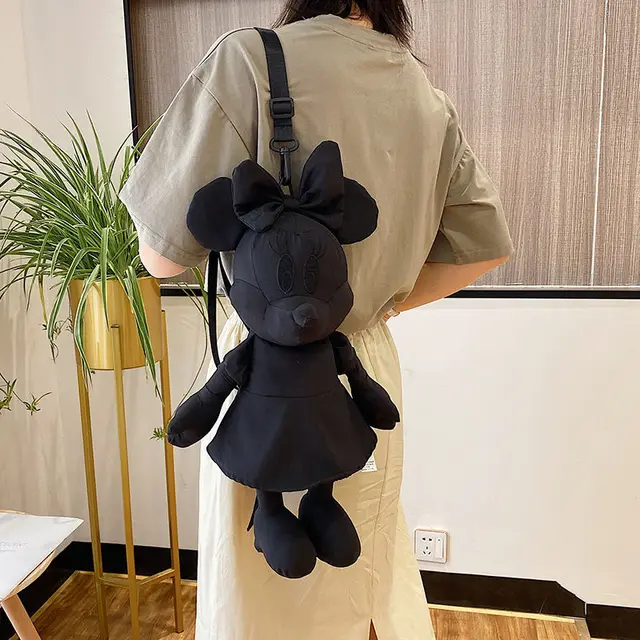 Kawaii Disney Cartoon Minnie Mouse Stuffed Plush Bags Gifts for Kids Girls Black Minnie Backpack Bag 2