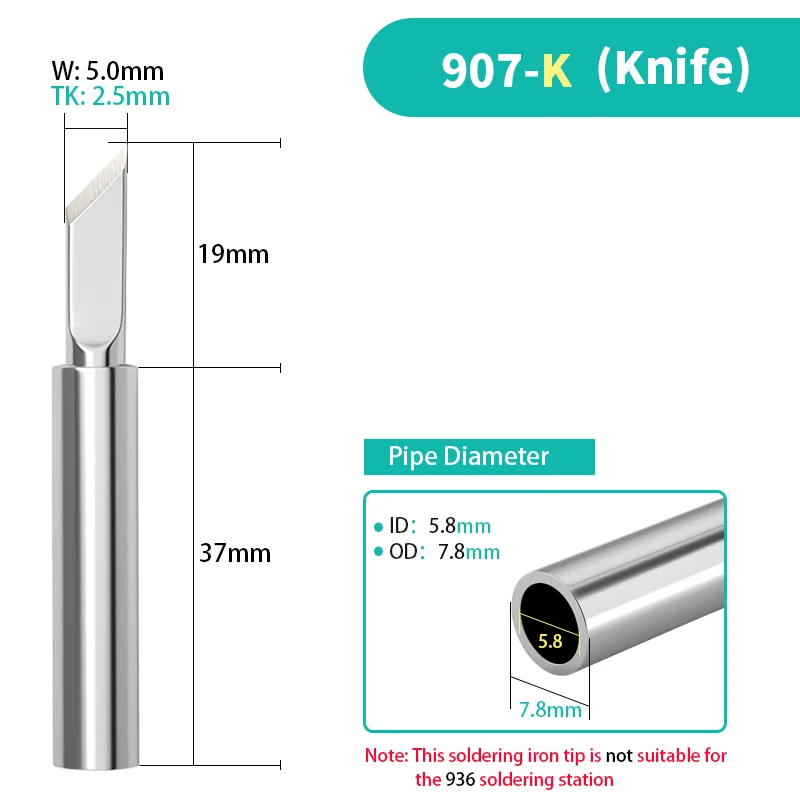 Soldering Iron Tips MYTO Superior GJ Universal 907 Soldering Iron Tips 60W Constant Temperature Internal Heating Welding head 907-K/SK/B/I/J/2.4D/5C