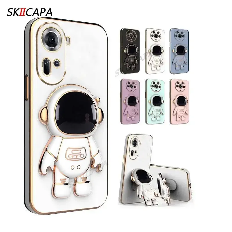 Astronaut Space Plating Holder Candy Color Silicone Stand Case