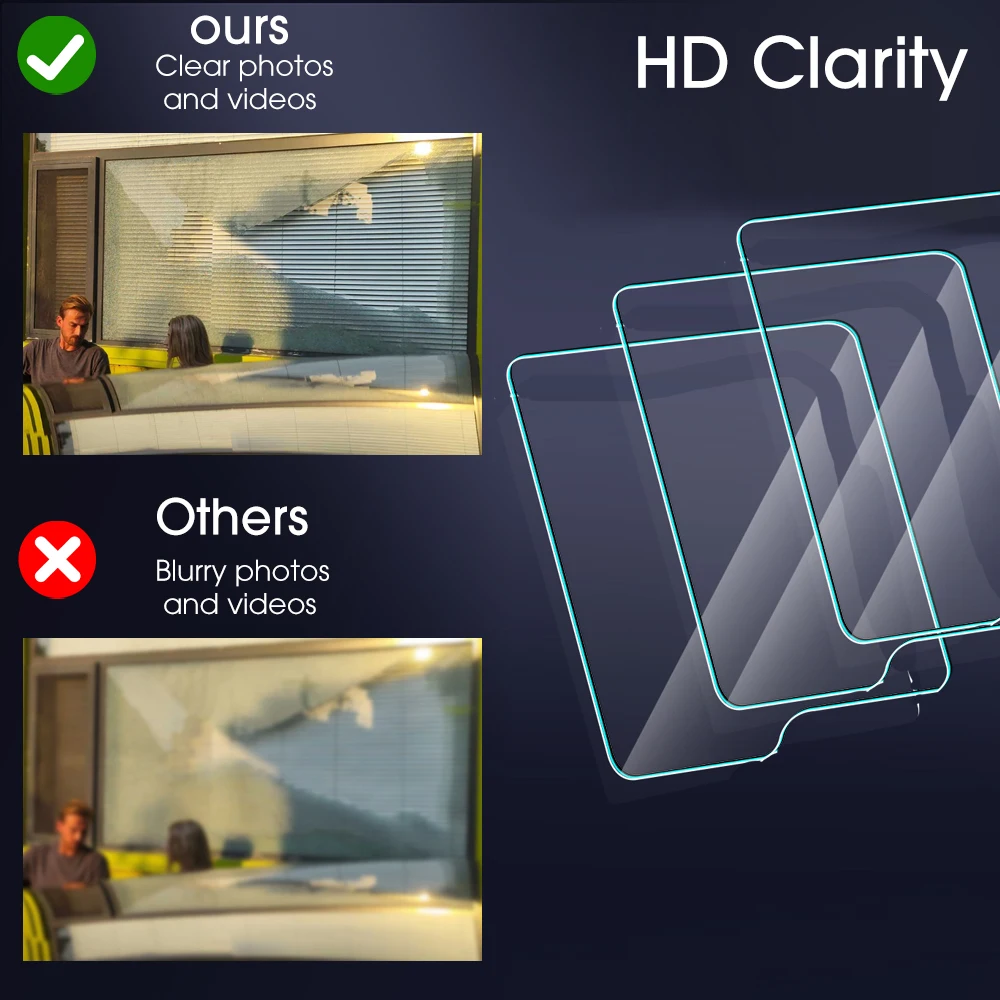 3-Pack Tempered Glass Screen Protector for Foldable Phones - Ultra Clear & Durable 10H Front Shield