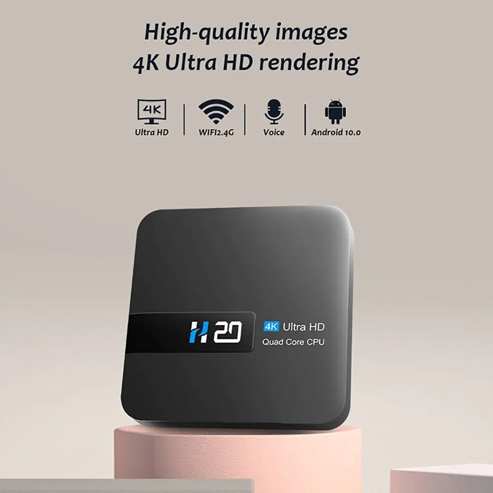 Hongtop H20 Smart TV Box Android 10,0 2GB 16GB 4K HD H.265 Odtwarzacz multimedialny TV, pudełko Android 3D Sklep Play Bardzo szybki dekoder 1080P