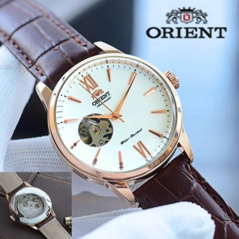 Orient Double Lion Classic Watch Series Refurbished Second Hand Automatic Mechanical Skin Watch Hollow Men's Watch