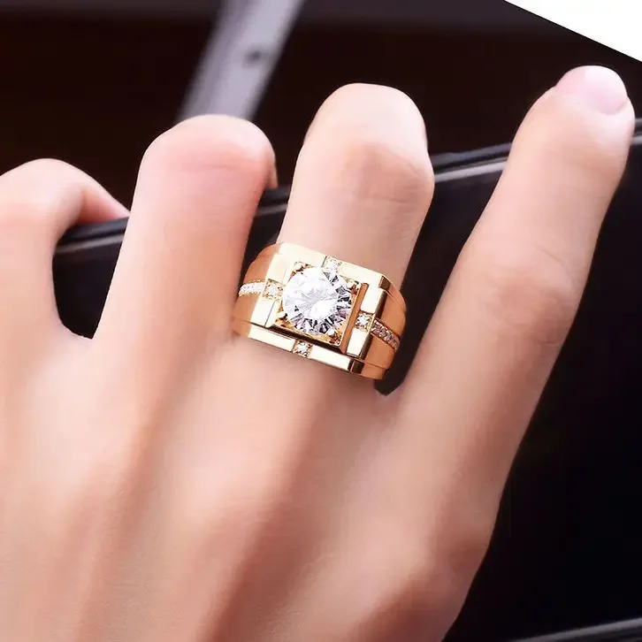 럭셔리 모사나이트 다이아몬드 반지, 눈부신 스퀘어 다이아몬드 반지, 럭셔리 남성 액세서리 세트, 트렌디한 섬세한 신부 주얼리, 패션