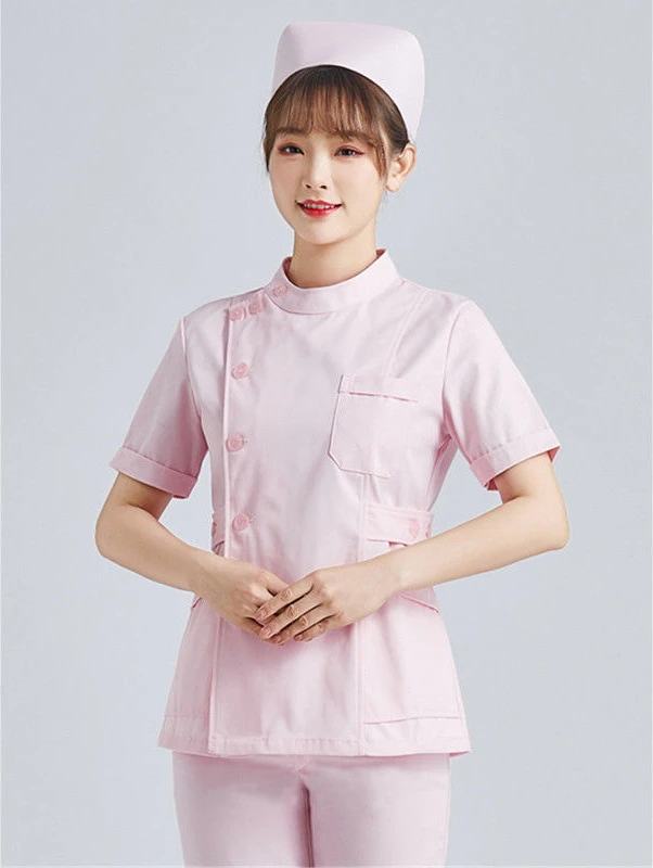 Nurse Scrubs Top Nurse Uniform Suits Nurse Uniform Dress Work Uniform Sets White Short Sleeve Nurse Scrub Work Uniform