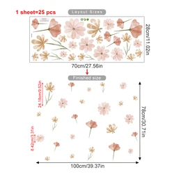 Boho Floral Wall Art Stickers - Eco - Friendly Removable Décor Murals for Bedroom & Living Room (SL2395A)
