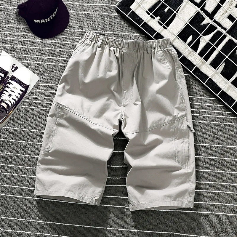 Men's Summer Pants Slim Cotton Large Size 6XL Waist Knee-length Overalls Street Style Side Pocket Casual Sports Cargo Shorts