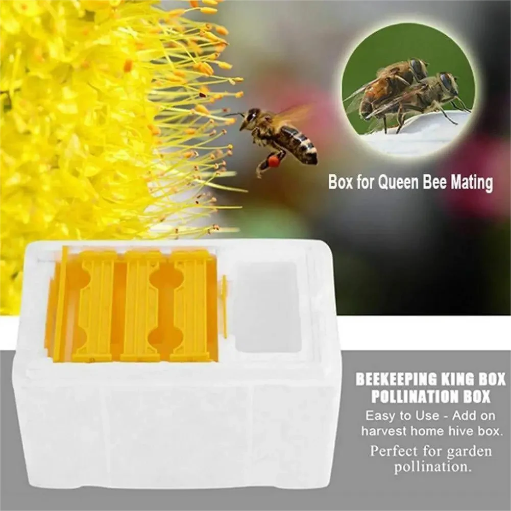 Bee Hive Foam Beekeeping Box King Beehive Garden Bee Hive Pollination Box Nest Harvest Queen Mating Beekeeper Supplies