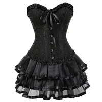 Bustier à lacets en jacquard pour femmes, lingerie sexy, corset, surbuste, robe, body shaper, mini jupe, tutu 1