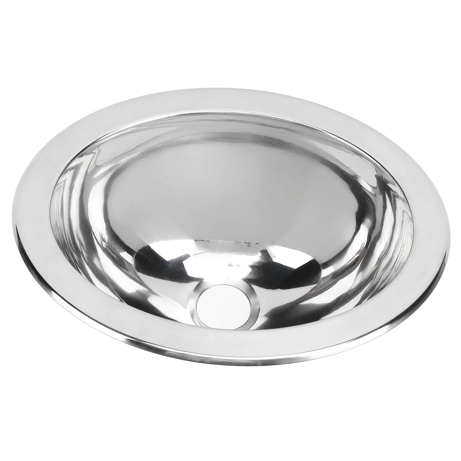Stainless Steel Round Sink Flush Mounting for Boat RV Bathroom
