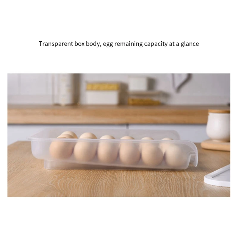 Egg Box Transparent Egg Dispenser Refrigerator Crisper Basket Storage Container Kitchen Storage Box