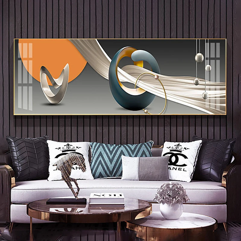 thumbnail image 1 of Pósteres e impresiones de una pieza de geometría sólida abstracta moderna, pintura en lienzo de lujo ligera, arte de pared, imagen para sala de estar, 1 of 5
