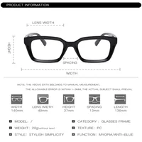 Lunettes carrées Anti-lumière bleue à bords épais, transparentes, bloquant la lumière bleue, surdimensionnées, optique d'ordinateur pour femmes 6
