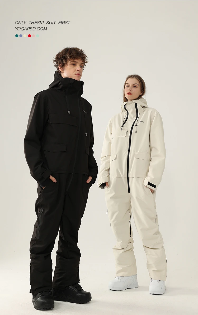Women Onepiece Ski Suit Men Skiing Set Jumpsuits Windproof Outdoor Snowboard Jacket Overalls
