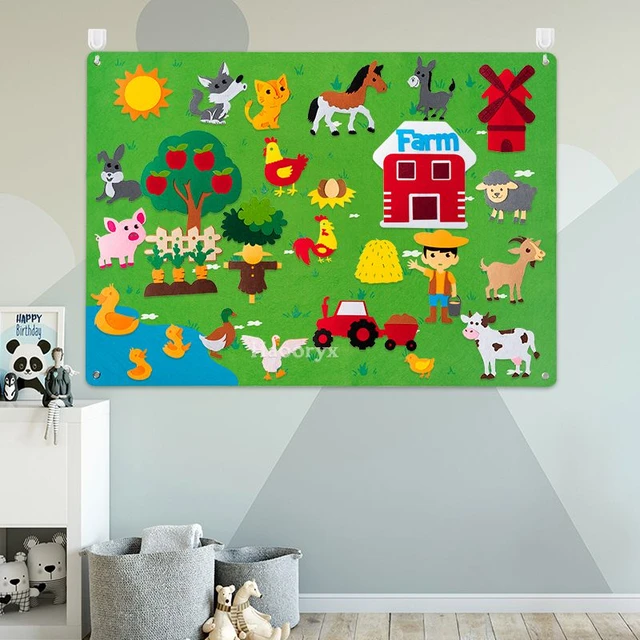 Wall Stories autocollant muraux pour enfants - Découvrir les couleurs -  Autocollants muraux interactifs pour chambre d'enfants - Grand autocollant