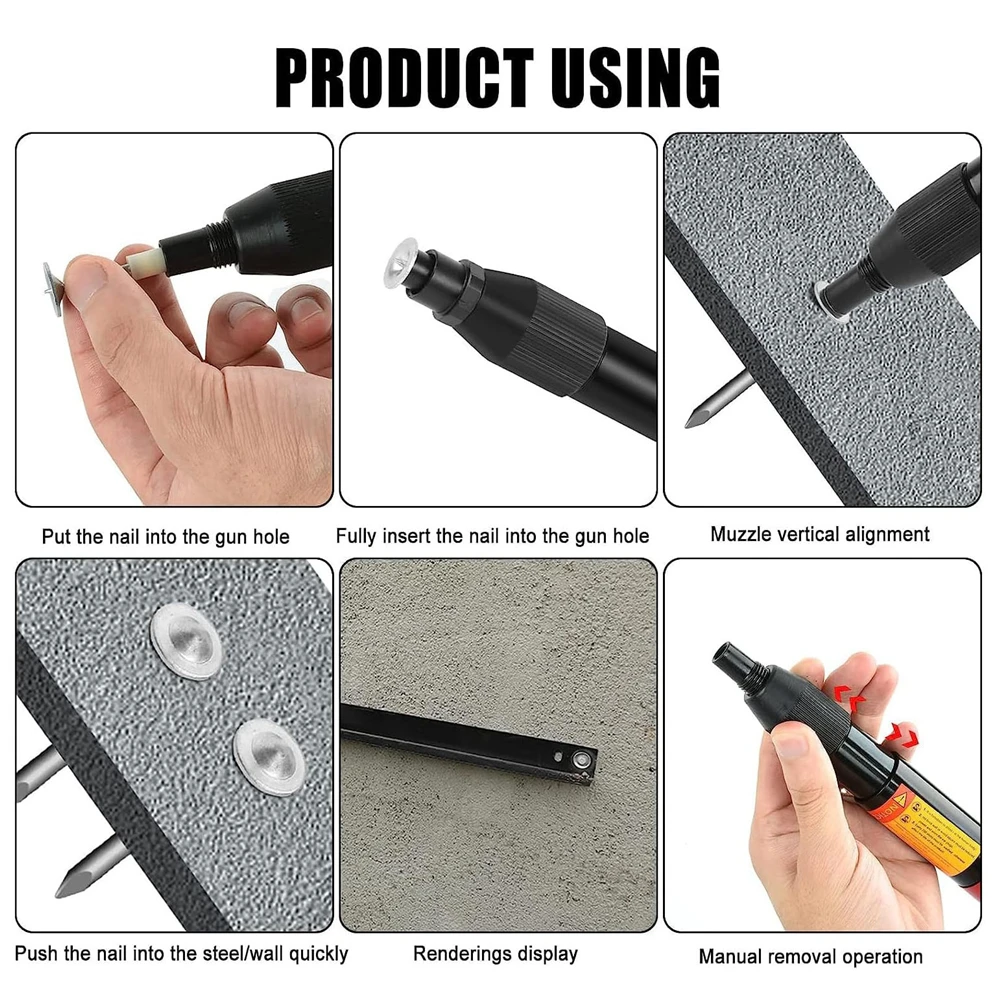 100PCS Steel Nails Round for Steel Nail Gun Pneumatic Nailing Gun Wall Fastening Tool Nailer Special Nails Powerful Penetration 4