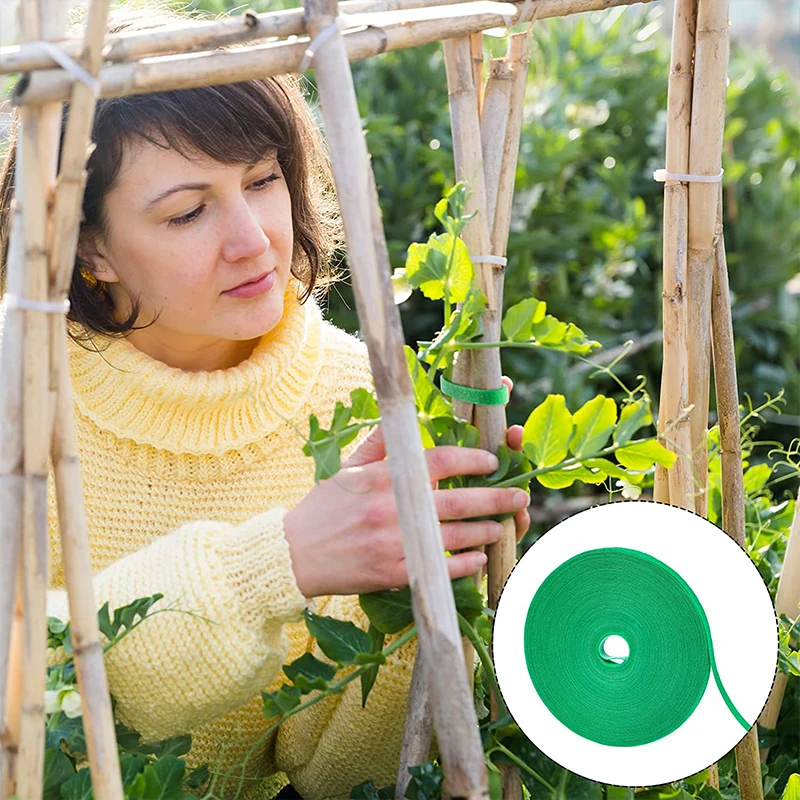 Nylon Plant Ties for Home Garden, Plant Bandage Tie, Hook and Loop Organizer, Bamboo Cane Wrap Support Accessories, 50m