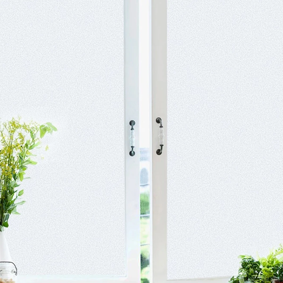 Window Film 45x200CM Non-adhesive Frosted Film PVC Glass Window Privacy Decorative Cover Static Cling Sticker