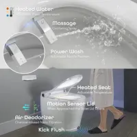 Intelligent Elongated Bidet Toilet Hands Free Open Close Instant Heated Water Dryer & Seat  Quick Drying 2