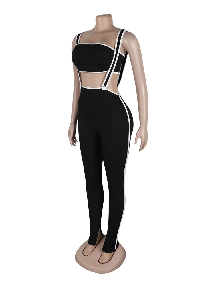 Wmstar Summer 2 Piece Sets Women Outfit Solid Color Strap Pants Sleeveless Conjuntos De Calça Wholesale Dropshipping 2024